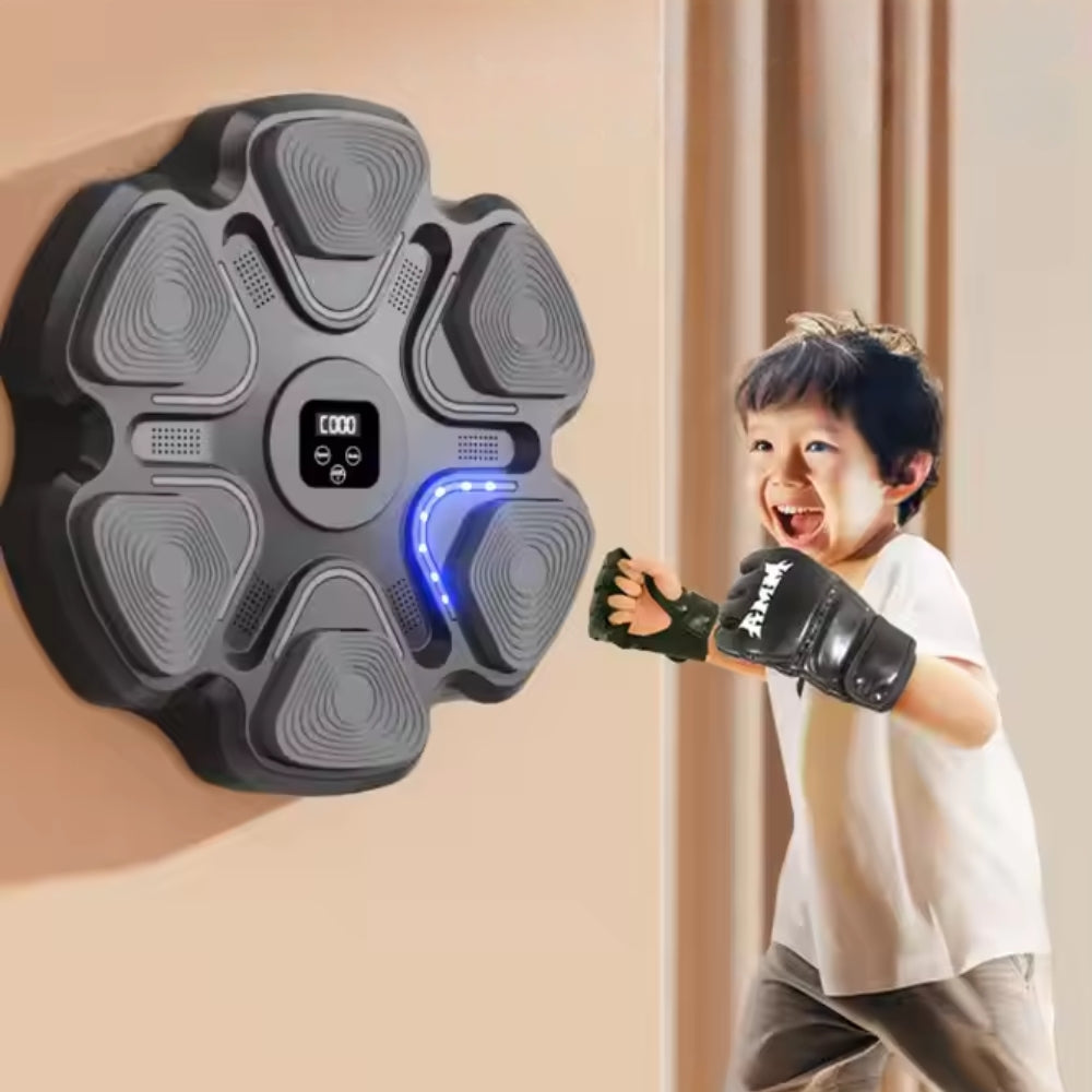 Kid practicing boxing on a smart music boxing machine πΆπ - Home training with Bluetooth connectivity!